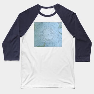 South Pole antique map 1800s, Antarctica, South America, Australia, New Zealand Baseball T-Shirt